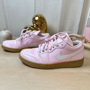 NIKE Pink Air Jordan 1 Low Gum‎ Bottom Sneakers, Women's Size 8